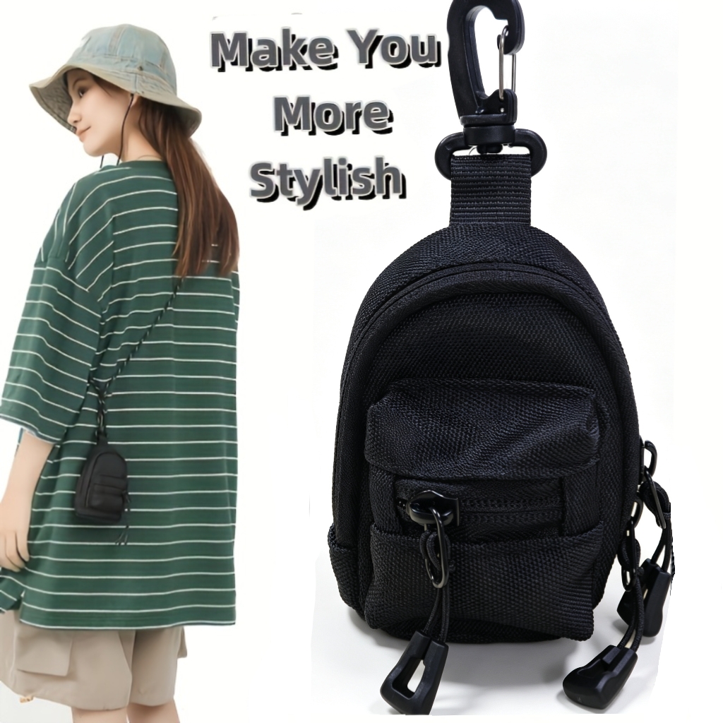 Mini Backpack Purse - Portachiavi da Uomo con Moschettone, Mini